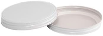 North Mountain Supply NMS A0064-00 - 1 White Metal 1/2 Gallon Glass Wide-Mouth Fermentation/Canning Jar with 110mm White Metal Lid