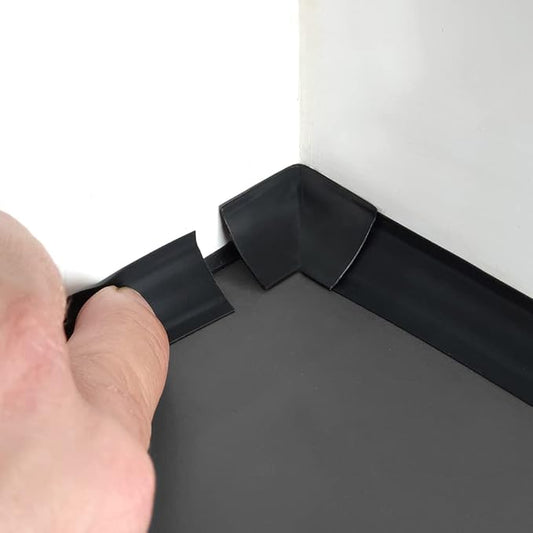 InstaTrim Corner & End Caps - Six Black 3/4" Wide Caulk Strip Corner and End Pieces - Finishing Caps for Corners & Exposed Ends - Paintable
