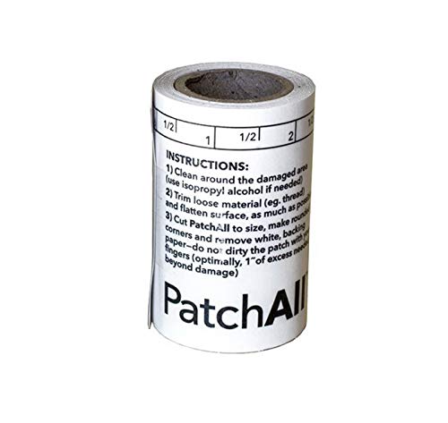 PatchAll Kit Clear Polyurethane Adhesive Vinyl Repair Patch Tape Kit, Waterproof, Airtight Patches for Canvas Tent, Boat Upholstery, Car Seat, Leather Furniture, Hole, Awning, and More, 3" x 6' Roll
