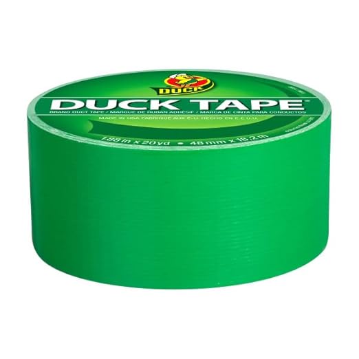 Duck Brand 1304968 Color Duct Tape, Green, 1.88 Inches x 20 Yards Each Roll, 3 Rolls