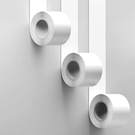Maveek 2 Rolls Electrical Tape 2 Inch Silicone Waterproof Repair Insulation Tape Roll White Colored, Self Adhesive Outdoor Indoor Garage Workshop Tools Bag Pipe Door Window Winter Cold Weather