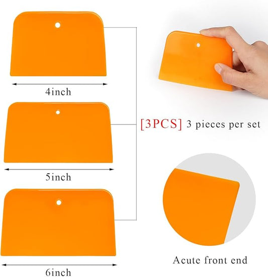 9 PCS Body Filler Spreaders, 4, 5, 6 Inch Reusable Auto Body Fillers Plastic Spreader, Automotive Body Filler Spreader for Applying Fillers Paint Repairs Putties Glazes Caulks