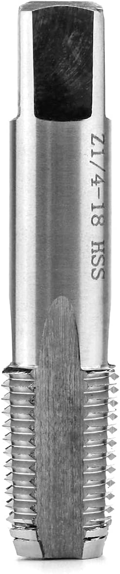 QWORK 1/4" - 18 NPT Pipe Tap, Carbon Steel, for Clean and Re-thread Damaged or Jam Pipe Threads