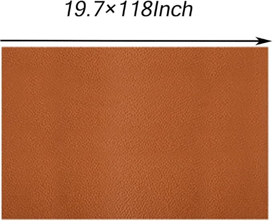 Faux Leather Repair Patch 19.7 × 118In,Reddish Brown Self - Adhesive Leather Repair, 2.5MM Thick Upholstery Leather for Upholstery Crafts, DIY Sewing, Sofas, Furniture, Car Seats, Chairs(1Pcs)
