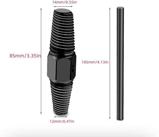 Screw Extractor, Double Head Pipe Broken Screw Bolt Extractor Damaged Screw Remover 1/2" + 3/4" Dual Use with Strong Claw Force