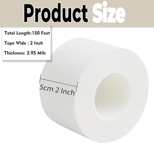 Window Insulation for Winter Weather Sealing Tape 2 Inch x 50 Yards Weather Stripping Residue Free Draft Isolation Sealing Film Tape for Shower Glass Gaps and Doors Windows