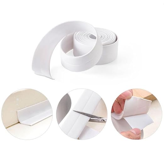 DEVILMAYCARE Tape Caulk Strip Seal for Toliet Bathtub, Sink, Kitchen, Wall Edge, Self Adhesive Corner Liner 126''x1.57'' (Brown)