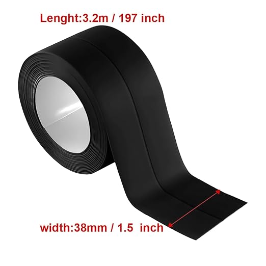 Caulk Strip Waterproof and Oil-Proof Caulking Sealing Tape for Cooktop Self Adhesive Caulk Tape for Sink Toilet Bathroom Wall Edge Bathtub Caulk Strip Tape (Black (W1.5inch X 197inch))