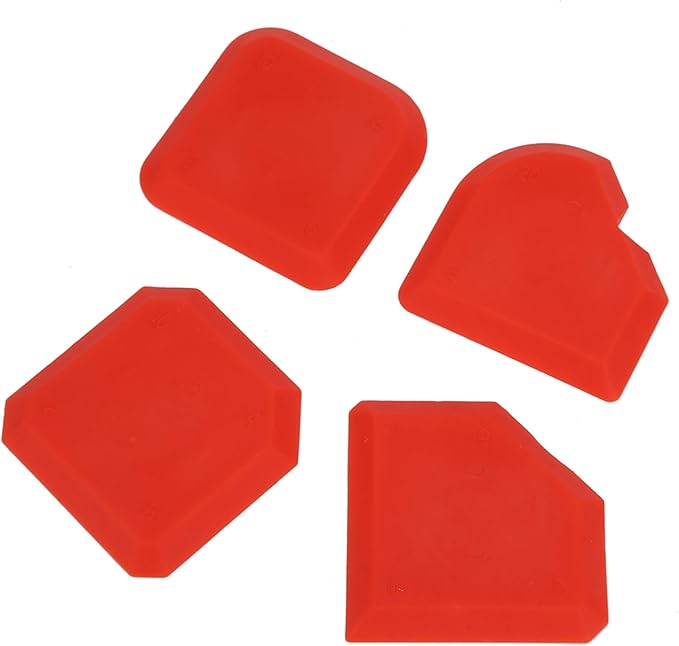 Dioche Body Filler Spreader 4pcsset Silicone Sealant Remover Tool Kit - Caulking Scraper Finisher & Cleaner for Professional and Grouting Tasks
