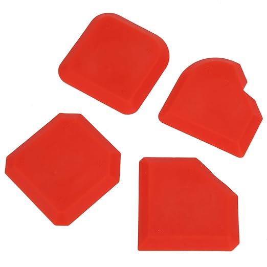 Caulk Scraper 4Pcs Sealant Remover Tool Kit for Glass and Grout Caulking Removal Silicone Cleaner