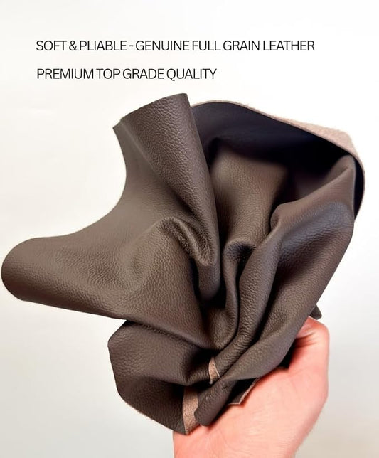 12'' x 24'' Genuine Full Grain Cowhide Leather Sheet — Soft Leather for Upholstery Repair, Handbags, Wallets, Sewing, Crafts, & DIY Projects — 1.1-1.3mm (3oz) Pre-Cut (Chocolate, 3 Pieces)
