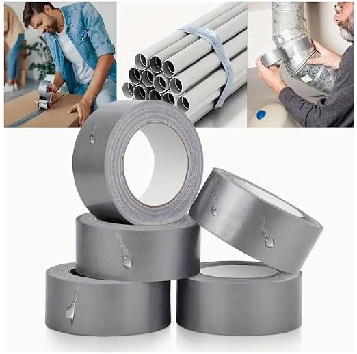 Heavy Duty Cloth Waterproof Tape 2" x50ft, Fiberglass Reinforced for Roofing/Pipes, Butyl Rubber Adhesive - Weatherproof & UV Resistant (Gray)