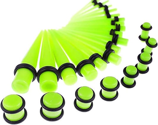 JieyueJewelry 50/54 Pieces Ear Stretching Kit 14G-00G Acrylic Tapers and Plugs + Silicone Tunnels - Ear Gauges Expander Set Body Piercing Jewelry