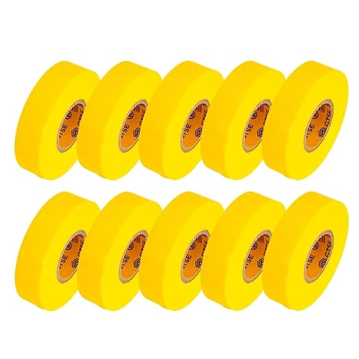 GTSE Yellow Electrical Tape, 240 Rolls Bulk Box – Waterproof, Industrial Grade Vinyl, 3/4 in x 66ft– Strong Self-Adhesive PVC Electric Tape for Wire Insulation, 7 Mil, 600V – UL/CSA Listed