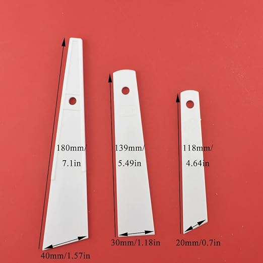 3Pcs White Plastic Glue Spreader Smear Plate Scraper Sticks Brushes Durable Flexible Easy to Clean Glue Applicator Spatula Kit Gap Filling Tool for Woodworking Leather Adhesive Projects,3Size