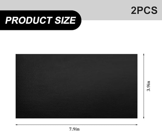 2PCS Car Leather Repair Patch Tape, 4 x 8 Inch Self Adhesive Portable Vehicle Seat Vinyl Repairs Kit, Automotive Interior Furniture Restoration Kit, Universal for SUV RV Truck (Black)