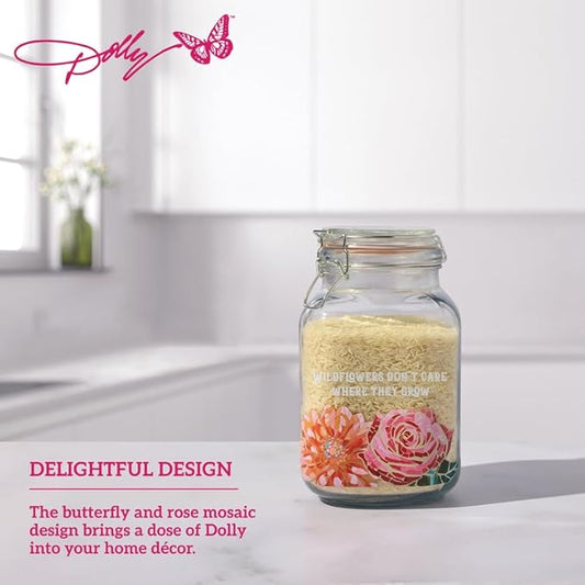 Dolly Parton Preserving Clamp Jar, 67.6 oz (2000ml), Pink