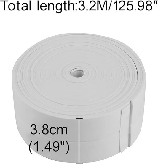 Caulk Strip Tape, Waterproof Dustproof PVC Self Adhesive Caulking Sealing Tape for Kitchen Sink Toilet Bathroom Shower Bathtub Wall(0.86" x6.56',White)