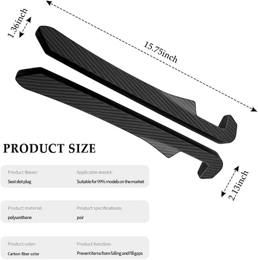 IHOTDER 2PCS Car Seat Gap Filler,Super Flexible Car Side Seat Gap Filler CCar interior Accessories,Universal Car Organizer Between Seats for Tightly Filling Seat Gaps(Carbon Fiber/2PCS)…