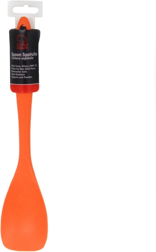 Chef Craft Premium Silicone Spoon Spatula, 11.5 inch, Orange