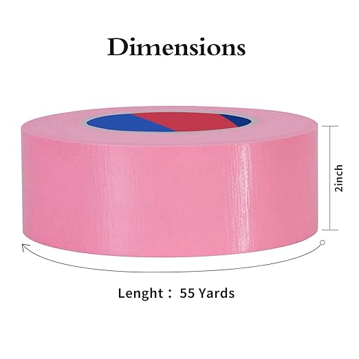 Pink Heavy Duty Duct Tape, 2 Inch x 55 Yards, Industrial Grade Waterproof & UV Resistant, Strong Adhesive for Indoor Outdoor Repairs, Crafts, Home Improvement, Moving Packing and DIY Projects