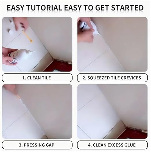 Waterproof Tile Gap Repair Filler, Tile Reform Waterproof Gap Repair Filler, Grout Tiling Tile Reviver Repair, Grout for Bathroom Tiling White, Tile Gap Repair Filler White (Grey)