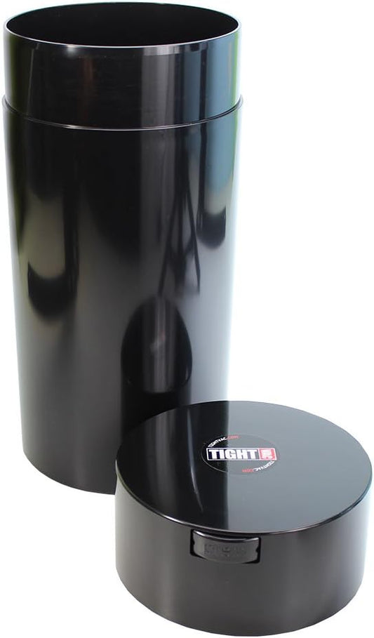 Tightvac 5 to 24 Ounces Airtight Storage Container - Multi-use Vacuum Seal for Coffee Beans, Grounds, Herbs, Tea, Spices and Dry Goods, Patented Airtight Container, Black