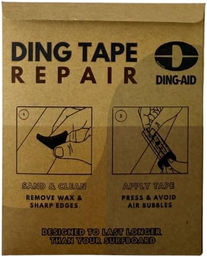 DING-Tape Surfboard Repair Tape, 100% Waterproof Ding Tape Repair Patches, 2.2 x 3 Inch Clear Stickers with Sanding Sheet, 5 or 10 Pack