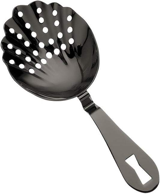 Barfly Scalloped Julep Bar Strainer, O/S, Gun Metal Black