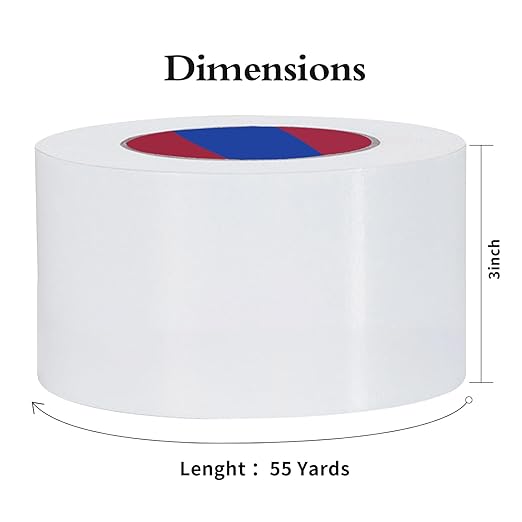White Heavy Duty Duct Tape, 3 Inch x 55 Yards, Industrial Grade Waterproof & UV Resistant, Strong Adhesive for Indoor Outdoor Repairs, Crafts, Home Improvement, Moving Packing and DIY Projects