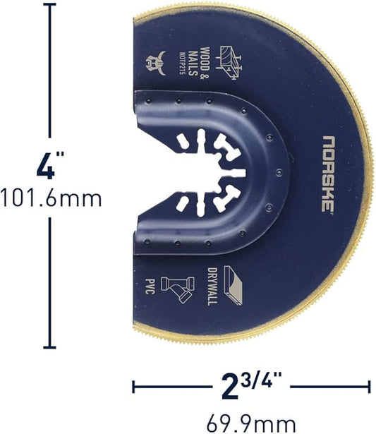 Norske Tools NOTP215 3-3/8" Wood with Nails Flush Cut Oscillating Multi Tool Accessory Blade