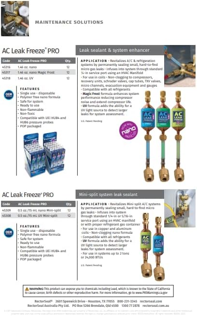 RectorSeal AC Leak Freeze 45308 Leak Sealant, Easy Application, HVAC, 0.5 oz.