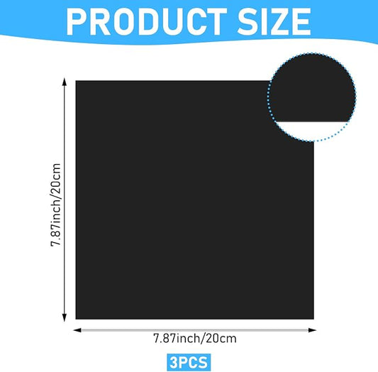 3 Pcs 8 x 8 Inches Pond Liner Repair Patch Self-Adhesive EPDM Liner Repair Patch Kit Thickened EPDM Pond Liner Seam for Garden Pond Patch Cover Liner Repair