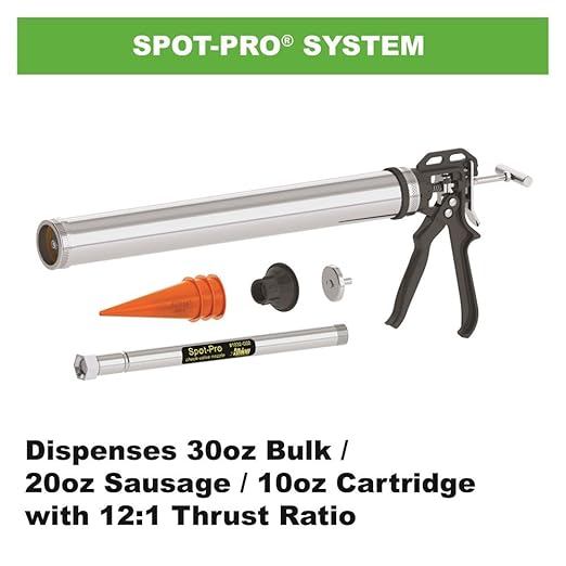 Albion Engineering B12B30SP Spot-Pro® System, B-Line Manual Bulk Dispenser + Extension Nozzle for Sealing Exposed Metal Roofing/Siding Fasteners, Complete Kit with Accessories, 30 oz (1 Quart)