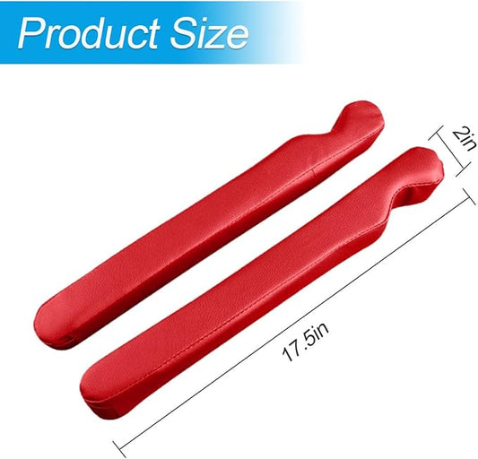 Mandark Car Seat Gap Filler, 2PCS Leather Vehicle Gap Stopper to Fill Between Seat and Console, Automotive Crevice Plug Blocker Accessories from Dropping, Universal for SUV, Sedan, Truck (Red)