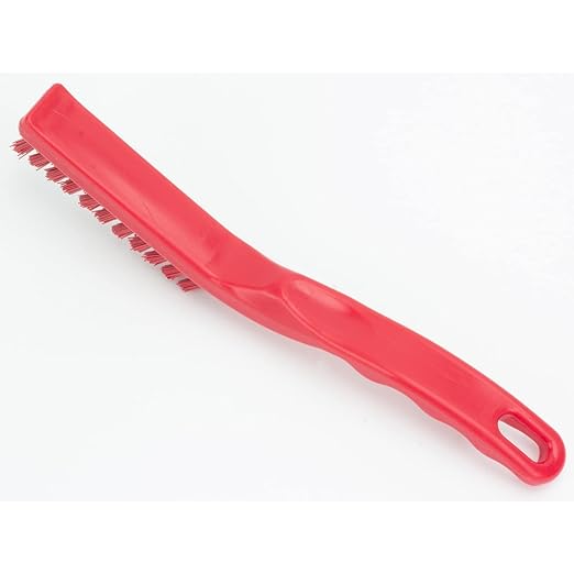 SPARTA Detail Brush Grout Brush, Crevice Brush with Hanging Hole for Bathroom, Kitchens, Countertop, Plastic, 9 Inches, Red