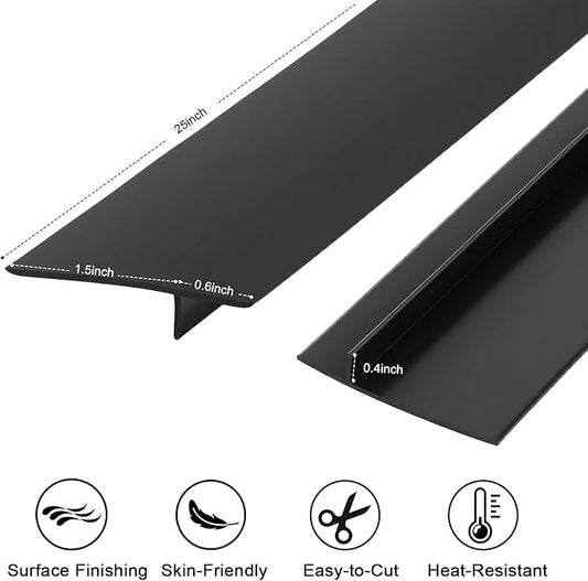 2 Pack Silicone Stove Gap Covers 25 Inch, Food Grade Heat Resistant Gap Filler, Upgraded Anti-Slip Stain-Resistant Stove Counter Guard, Easy to Cut & Clean, Seamless Fit for Stovetop/Oven/Washer/Dryer