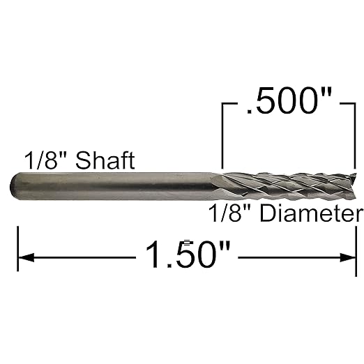1/8" Grout Removal Tool Tile Cutting Bit - Ten Pieces - Solid Carbide Made in USA