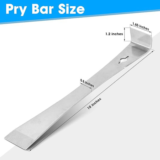 3-In-1 Pry Bar, 10 Inch Premium Crowbar with Nail Puller for Prying, Scraping, Lifting, Pulling, Heavy Duty Stainless Steel Pry Bars for Home Remolding, Woodworking, Beekeeping