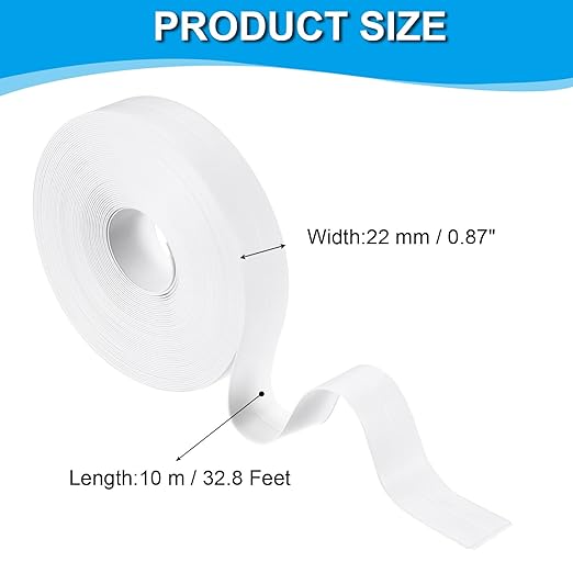 PATIKIL Caulk Tape 0.9" x 33 Ft, Self Adhesive Sealing Tape Waterproof Toilet Tub Caulk Sealant Strip Sealing Trim for Kitchen Bathroom Toilet Bathtub Sink Countertop, White