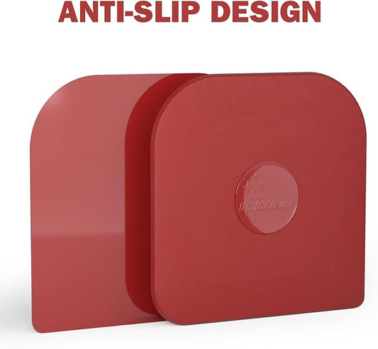Pan Scraper, 5 Pcs Pot Scraper Plastic, Pot Scraper Non Scratch for Cast Iron, Pot and Pan Cleaning, Sturdy Scraper Kitchen Tool, Red
