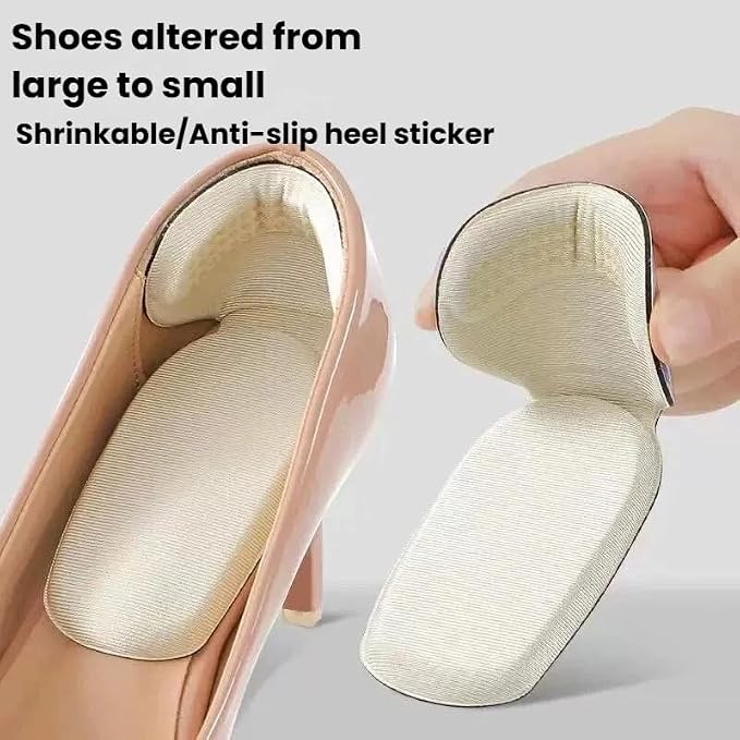 Heel Pads for Shoes Too Big: Self-Adhesive Shoe Filler for Loose Heels - Stop Slipping & Rubbing - Anti-Blister Cushion for Leather Shoes High Heels Women
