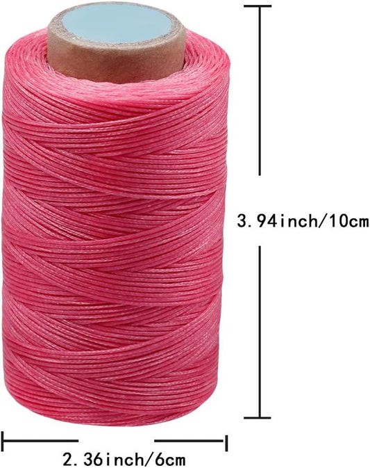284 Yards Waxed Thread, 210D Heavy Duty Upholstery Wax Thread for Leather Sewing,0.8mm Flat Waxed Linen Cord for Bookbinding/Shoe Repairing/Leather Projects