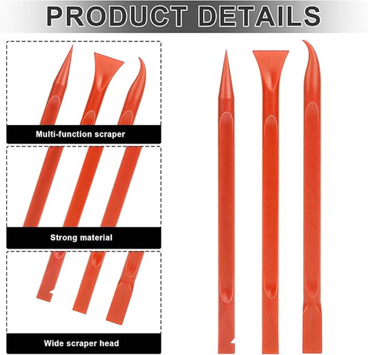 9 Pieces Plastic Scraper, No-Scratch Paint Scraper Tool Portable Car Crevice Cleaning Tool Multi-use Kitchen Scraper Small Sticker Remover for Tight Spaces, Crevices, Food, Labels, Oil Stains, Dirt