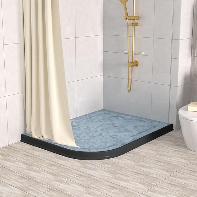 Duzzy 39 Inch Collapsible Shower Water Dam Shower Stopper Barrier and Retention System and Keeps Water Inside Threshold Dry and Wet Separation Suitable for Bathroom and Kitchen