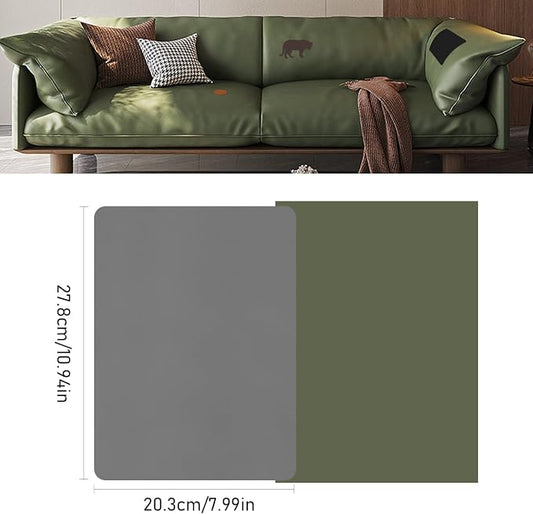 SYLVASS Self Adhesive Leather Repair Patches for Couch, Sofas, Furniture, Car Seats, Office Chairs, Pack of 2 Light Grey