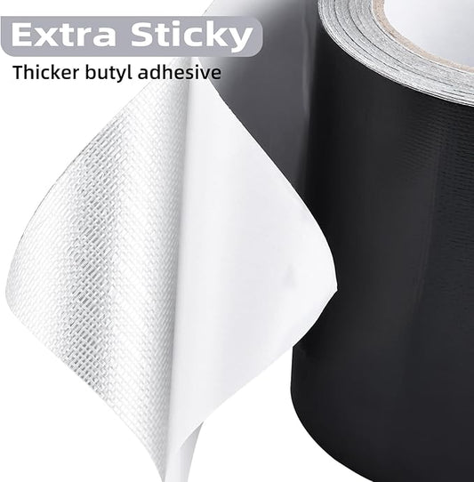 RealPlus RV Underbelly Tape 4" x 50' RV Underbelly Material Belly Tape with Permanent Sealing Adhesive for Camper Travel Trailer Mobile Home (Extra-Sticky)