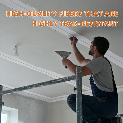 QILIMA Drywall Joint Tape 6 Inch x 75 Feet- Self-Adhesive Mesh Tape for Drywall Repair, Crack Fixing, Joint Taping, Easy to Apply, Heavy Duty Fiberglass Reinforcement