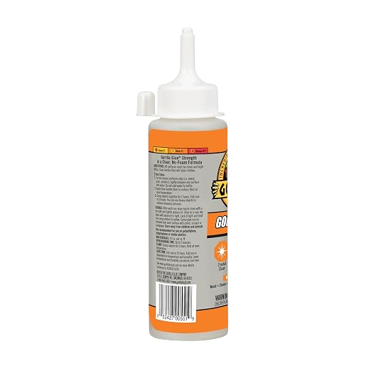 Gorilla Clear Glue, 5.75 Ounce Bottle (Pack of 2) - Crystal Clear, All Purpose, and Water Resistant
