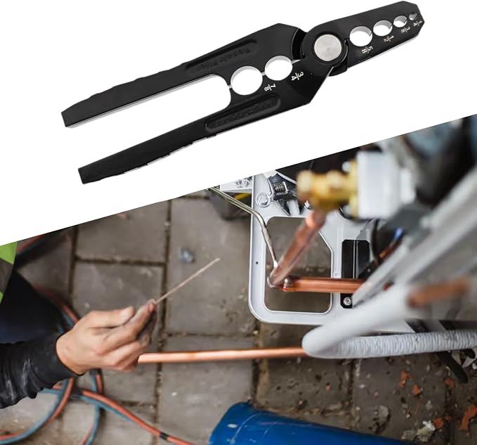 Copper Tube Rounder, Flat Tube Repairer Pliers, Manual Copper Tubing Repair Tool with 6 Hole - for 1/4", 3/8", 1/2", 5/8", 3/4" 7/8" Aluminum Pipe